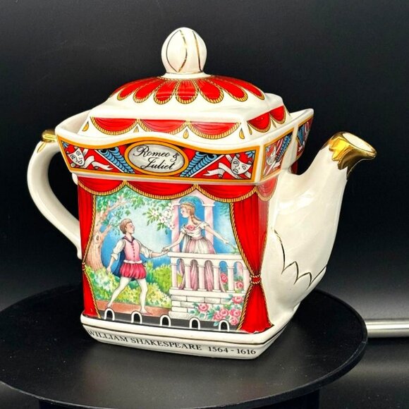 Vintage Collectable James Sadler Romeo and Juliette Porcelain Teapot